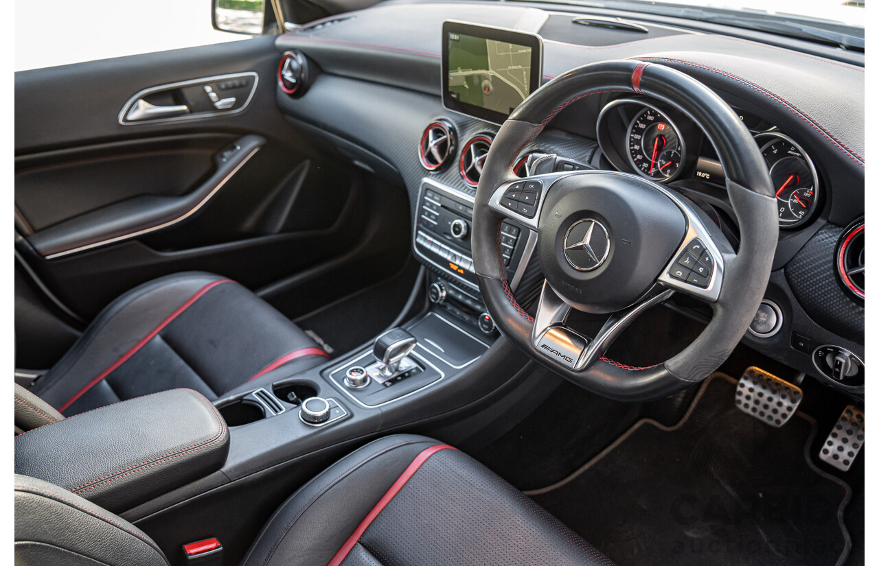 9/2017 Mercedes Benz A45 AMG 4Matic (AWD) 176 MY17 5d Hatchback Polar Silver Turbo 2.0L