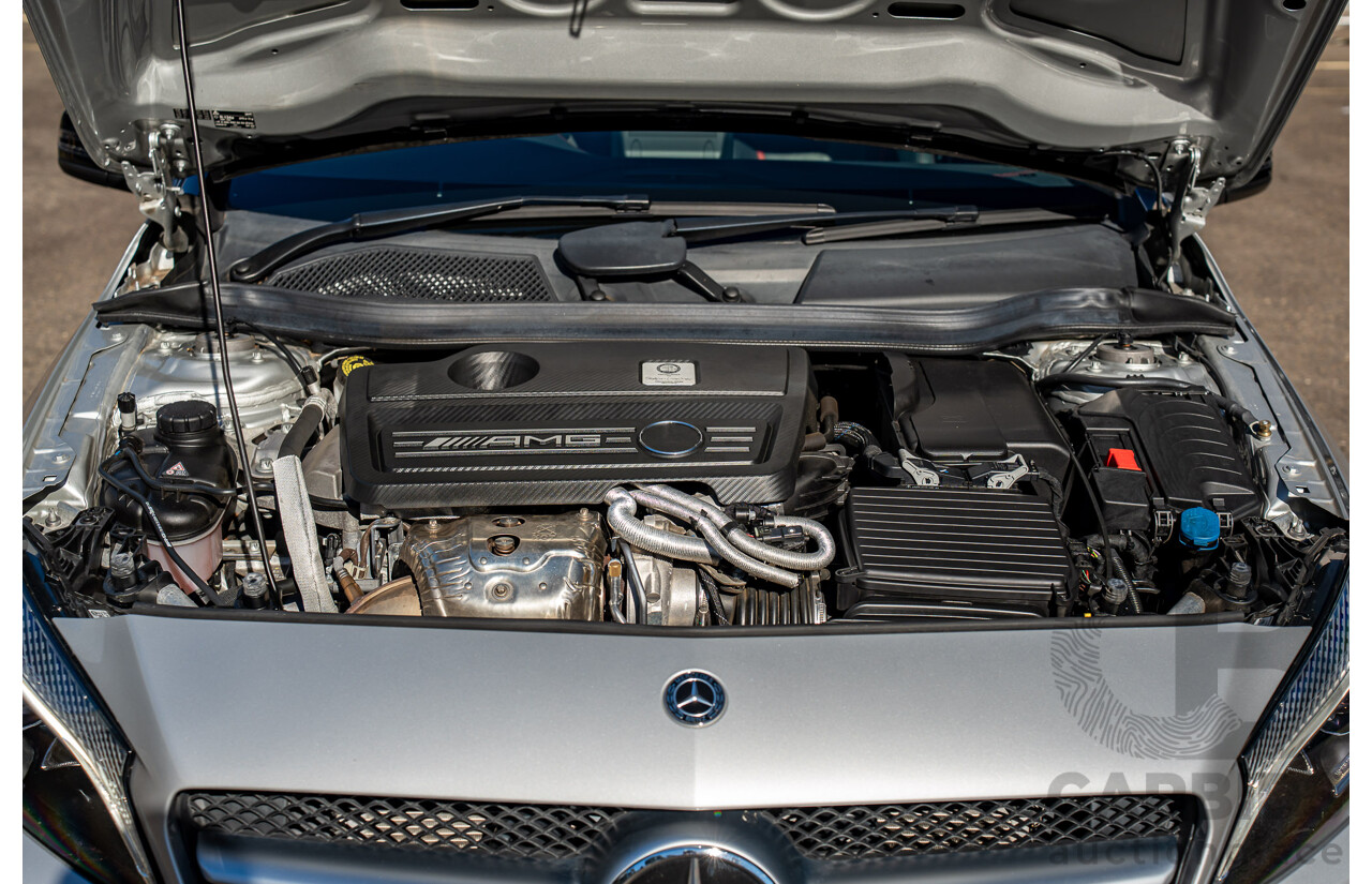 9/2017 Mercedes Benz A45 AMG 4Matic (AWD) 176 MY17 5d Hatchback Polar Silver Turbo 2.0L