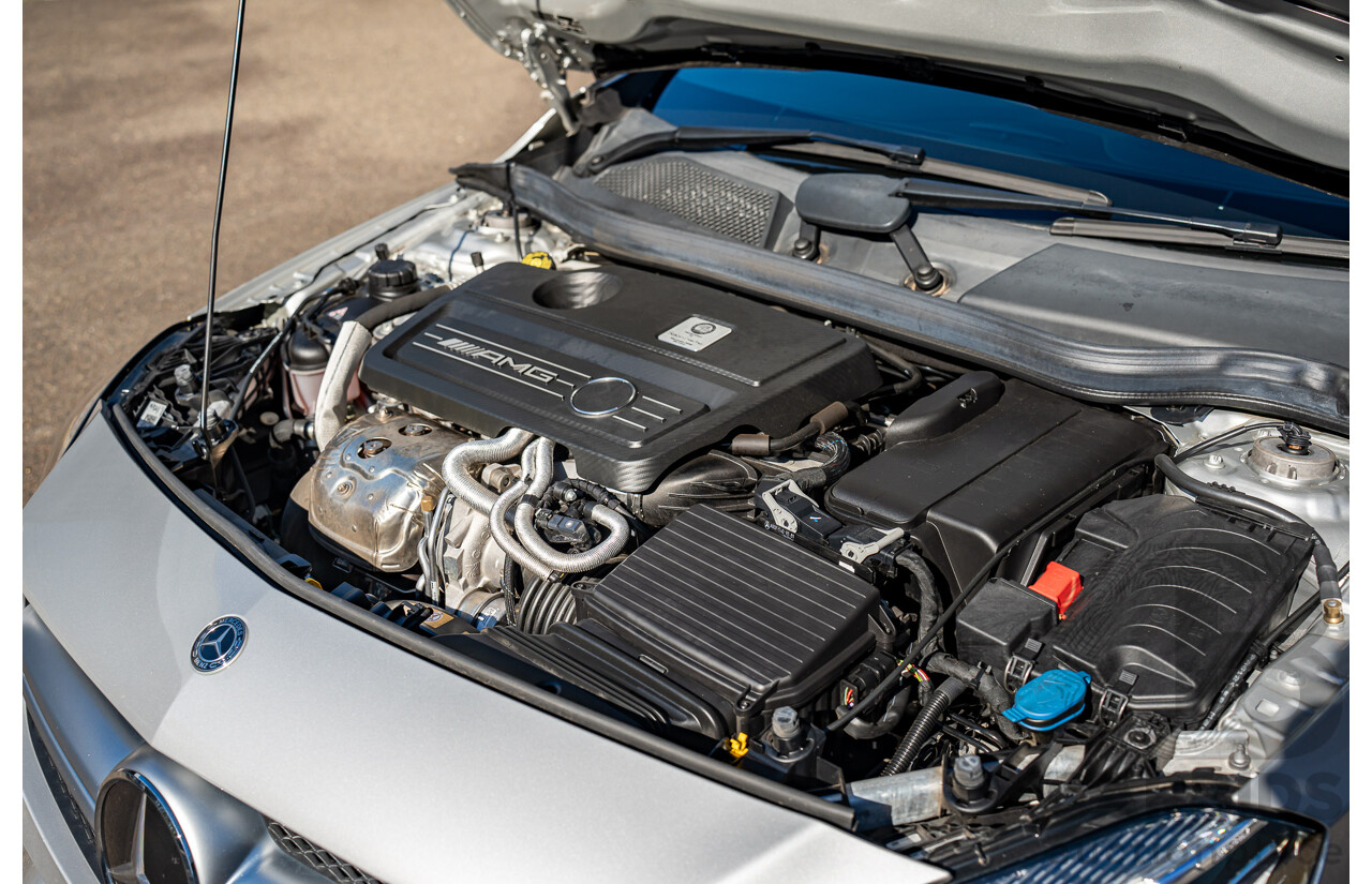 9/2017 Mercedes Benz A45 AMG 4Matic (AWD) 176 MY17 5d Hatchback Polar Silver Turbo 2.0L