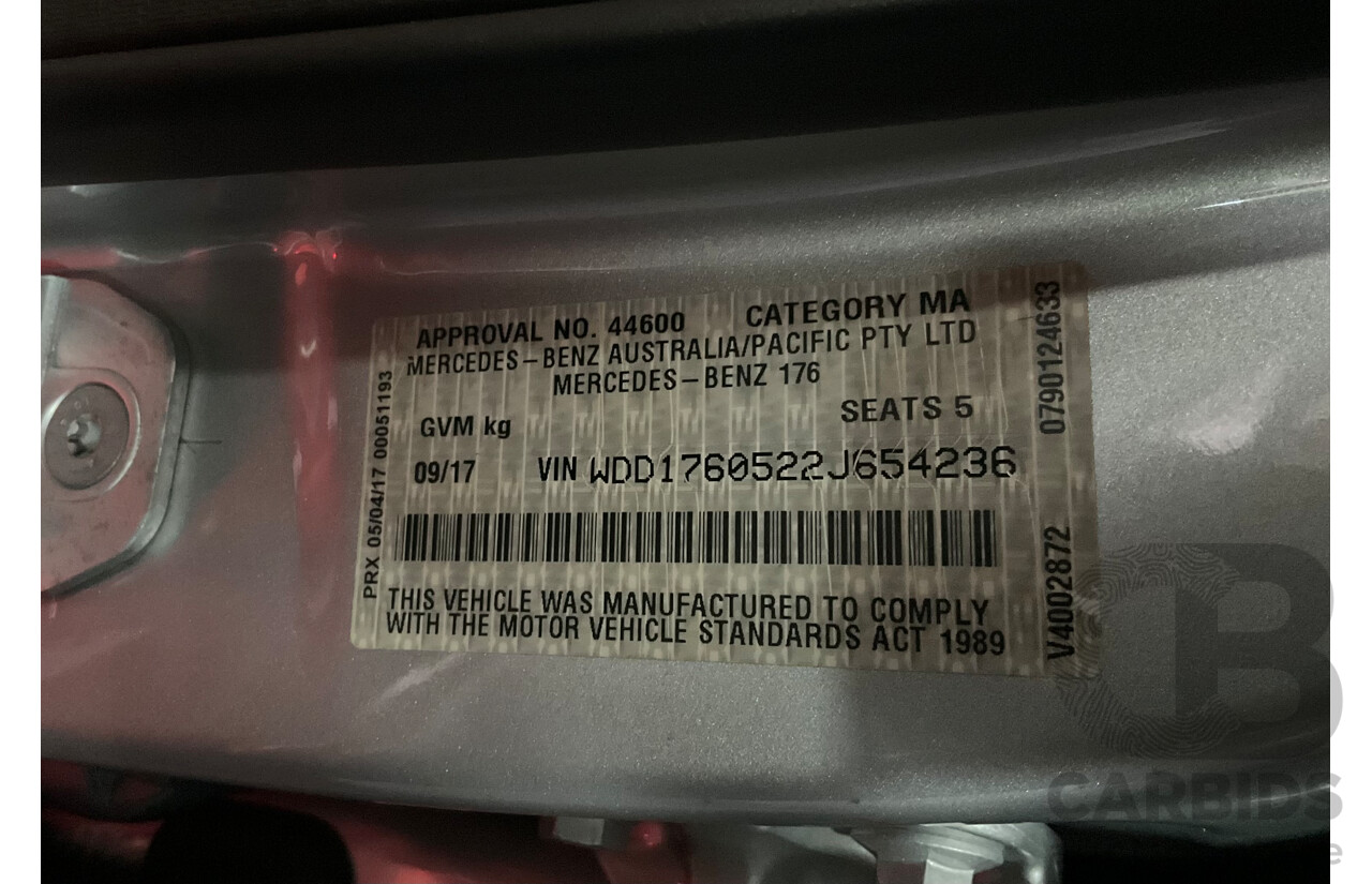 9/2017 Mercedes Benz A45 AMG 4Matic (AWD) 176 MY17 5d Hatchback Polar Silver Turbo 2.0L