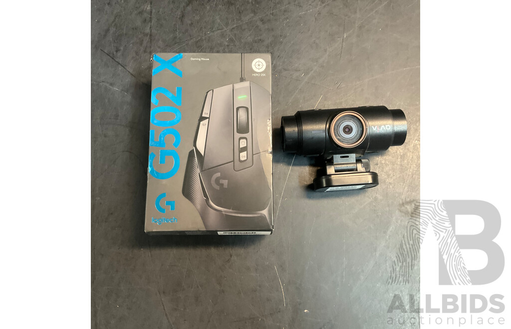 QVIA QR790 Dash Camera & LOGITECH G502 X Mouse - Lot of 2