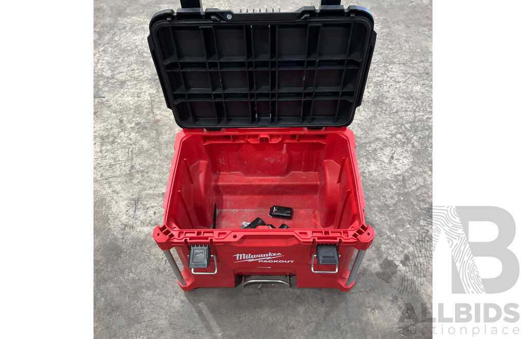 Milwaukee Packout Stackable Tool Boxes with Assorted Hand Tools, Batteries, Screws & More