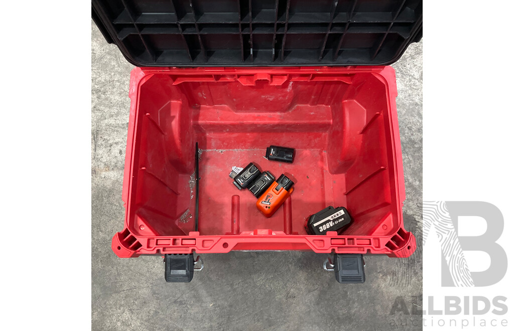 Milwaukee Packout Stackable Tool Boxes with Assorted Hand Tools, Batteries, Screws & More