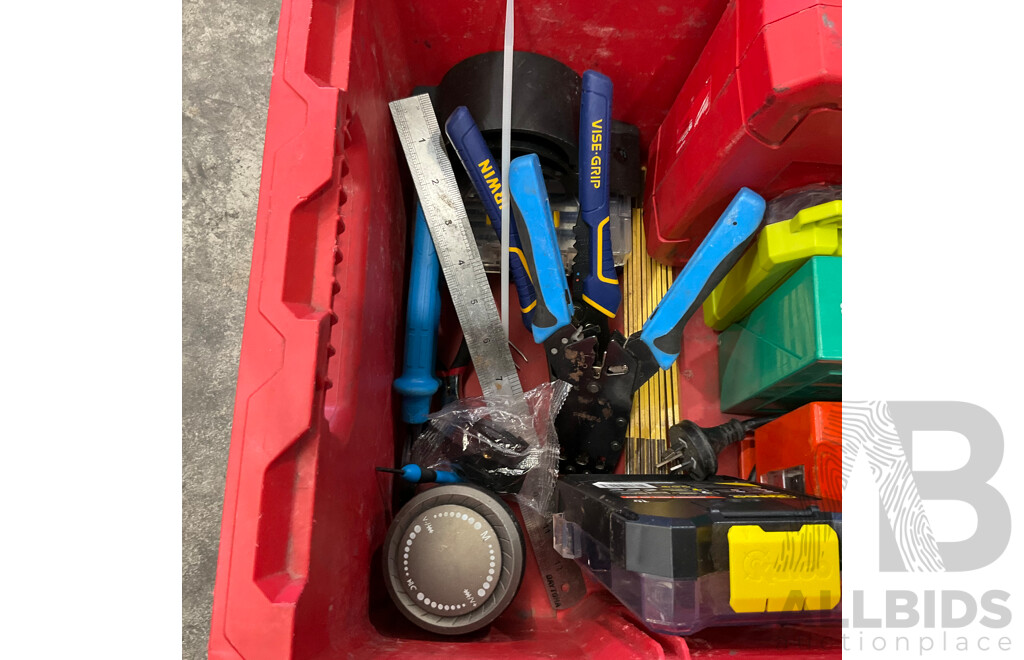 Milwaukee Packout Stackable Tool Boxes with Assorted Hand Tools, Batteries, Screws & More