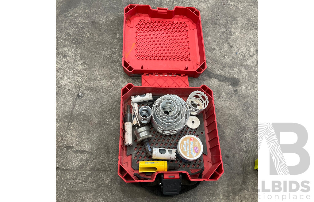 Milwaukee Packout Stackable Tool Boxes with Assorted Hand Tools, Batteries, Screws & More