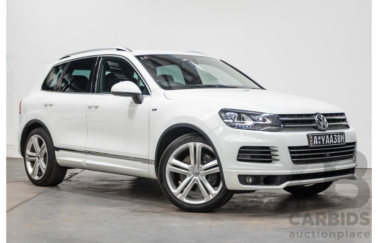 07/2014 Volkswagen Touareg V8 TDI R-LINE (AWD) 7P MY14 4D Wagon Pure White Turbo Diesel 4.1L