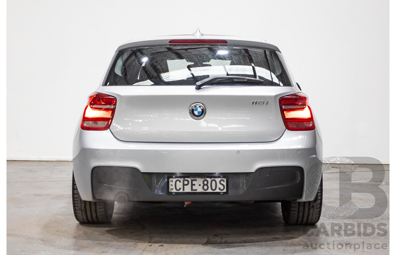 8/2013 BMW 118i F20 M-Sport MY13 5d Hatchback Glacier Silver Turbo 1.6L