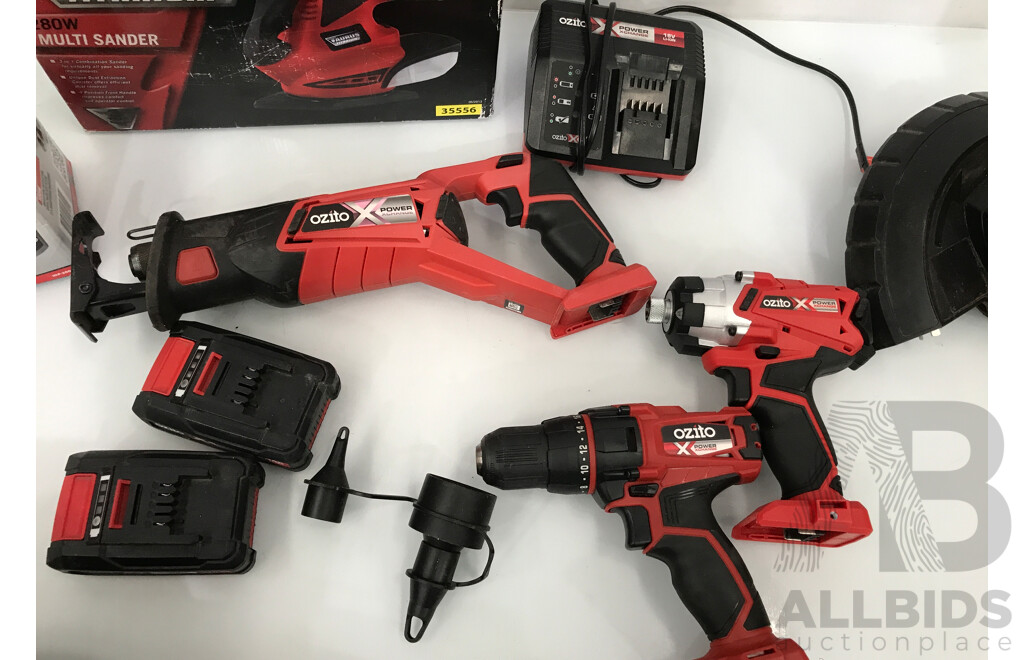 Bulk Lot of Assorted Ozito and Taurus Cordless Tools