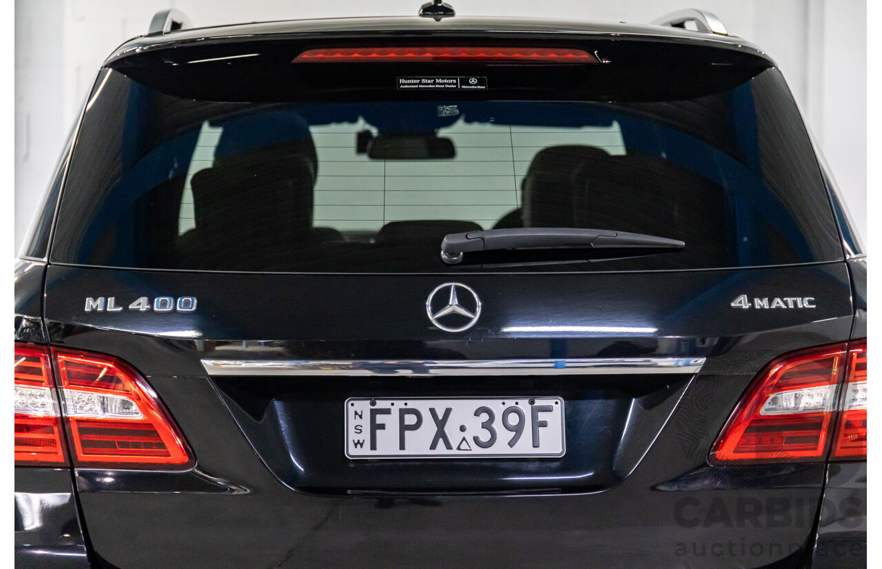 10/2014 Mercedes-Benz ML400 AMG Package (4x4) 166 MY14 4d Wagon Black Obsidian Metallic Twin Turbo V6 3.0L