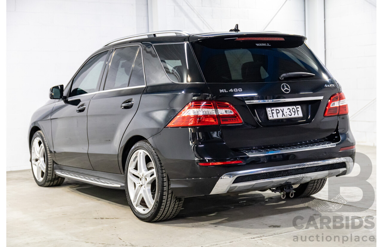 10/2014 Mercedes-Benz ML400 AMG Package (4x4) 166 MY14 4d Wagon Black Obsidian Metallic Twin Turbo V6 3.0L