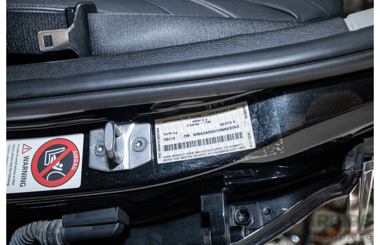 8/2014 BMW 328i Luxury Line F30 MY14 4d Sedan Black Sapphire Metallic Turbo 2.0L