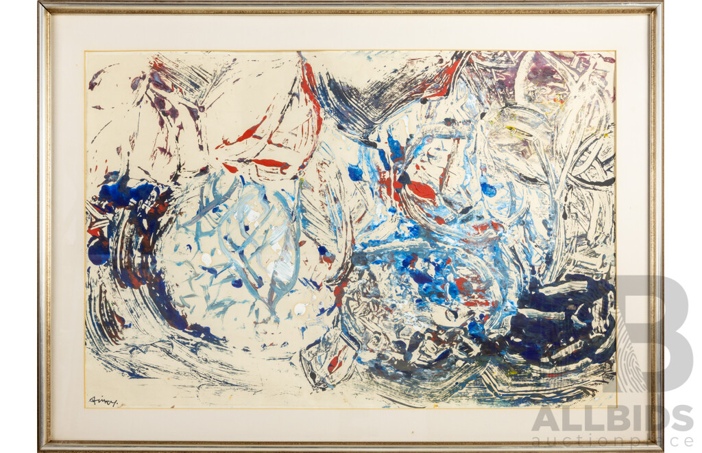 George Finey, (20th Century, New Zealand-Born Australian, 1895-1987), Abstract Mood, Original Acrylic on Paper, 76 x 105 cm (frame)