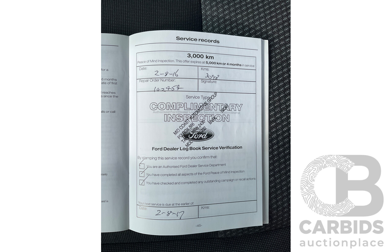 05/2016 Ford Transit Custom 290S SWB (FWD) VN MY16.00 3D Van Frozen White Turbo Diesel 2.2L