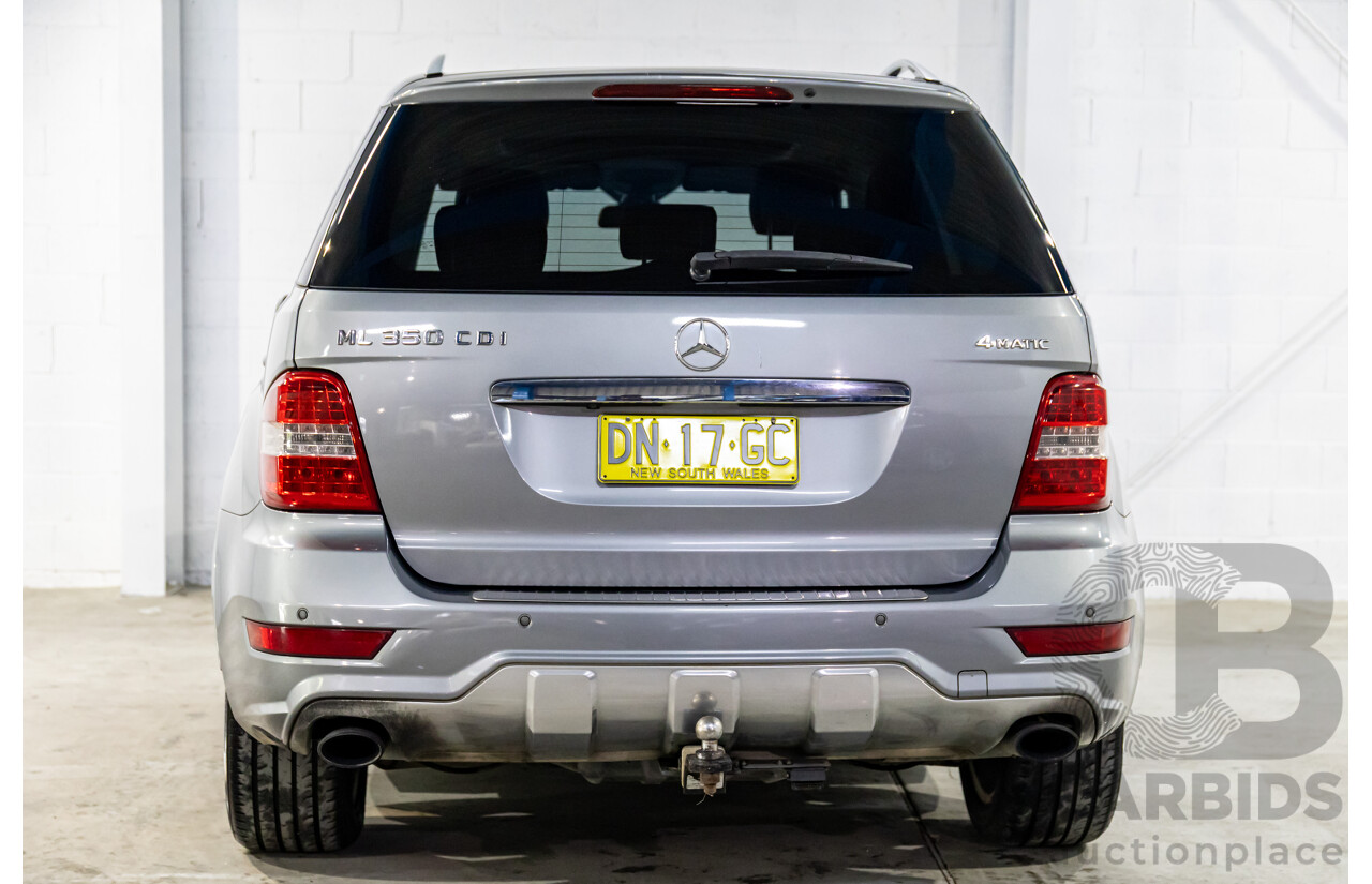 8/2010 Mercedes-Benz ML 350 CDI BE (4x4) W164 09 UPGRADE 4d Wagon Palladium Silver Metallic Turbo Diesel 3.0L