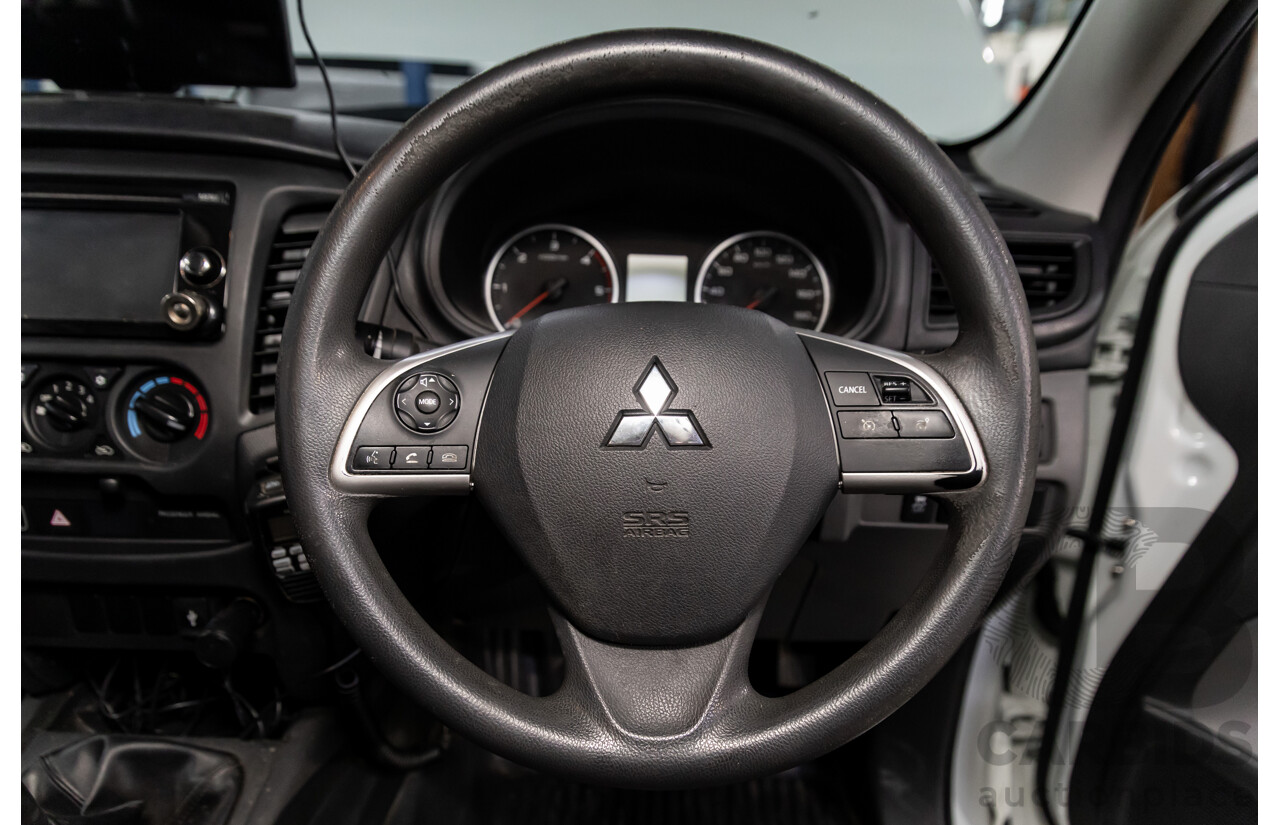 11/2016 Mitsubishi Triton GLX (4x4) MQ MY16 Club C/Chas Solid White Turbo Diesel 2.4L - Custom Tipper Tray