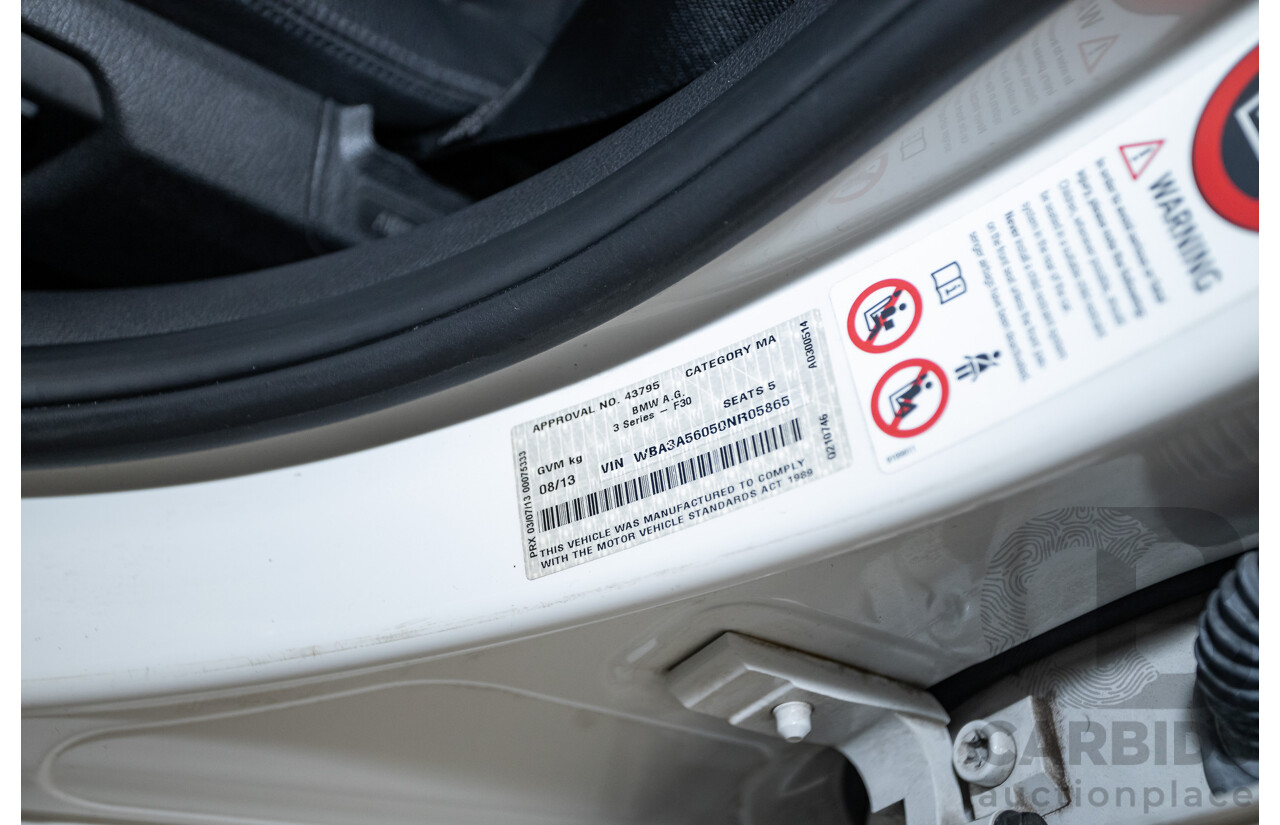 08/2013 BMW 328i M-Sport Package F30 MY13 4d Alpine White Turbo 2.0L