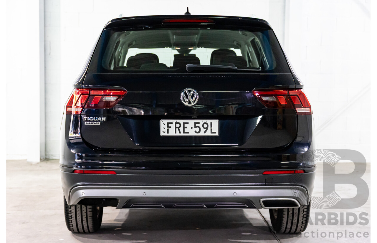 07/2018 Volkswagen Tiguan Allspace 110 TSI Comfortline (FWD) 5NA MY18 4d Wagon Deep Black Pearl Turbo 1.4L