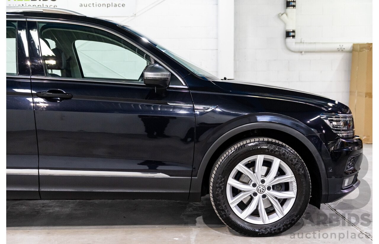 07/2018 Volkswagen Tiguan Allspace 110 TSI Comfortline (FWD) 5NA MY18 4d Wagon Deep Black Pearl Turbo 1.4L