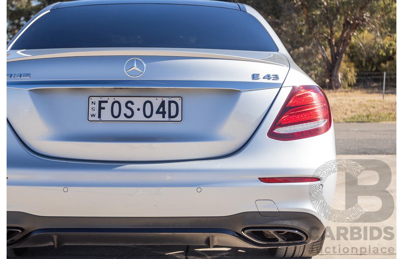 05/2017 Mercedes Benz E43 AMG 4Matic (AWD) MY17 W213 4d Sedan Iridium Silver Metallic Twin Turbo V6 3.0L