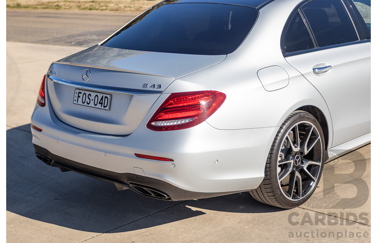 05/2017 Mercedes Benz E43 AMG 4Matic (AWD) MY17 W213 4d Sedan Iridium Silver Metallic Twin Turbo V6 3.0L
