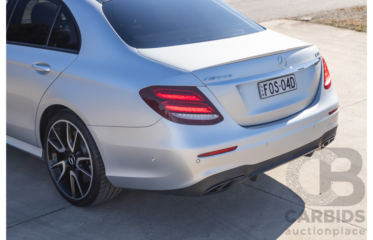 05/2017 Mercedes Benz E43 AMG 4Matic (AWD) MY17 W213 4d Sedan Iridium Silver Metallic Twin Turbo V6 3.0L