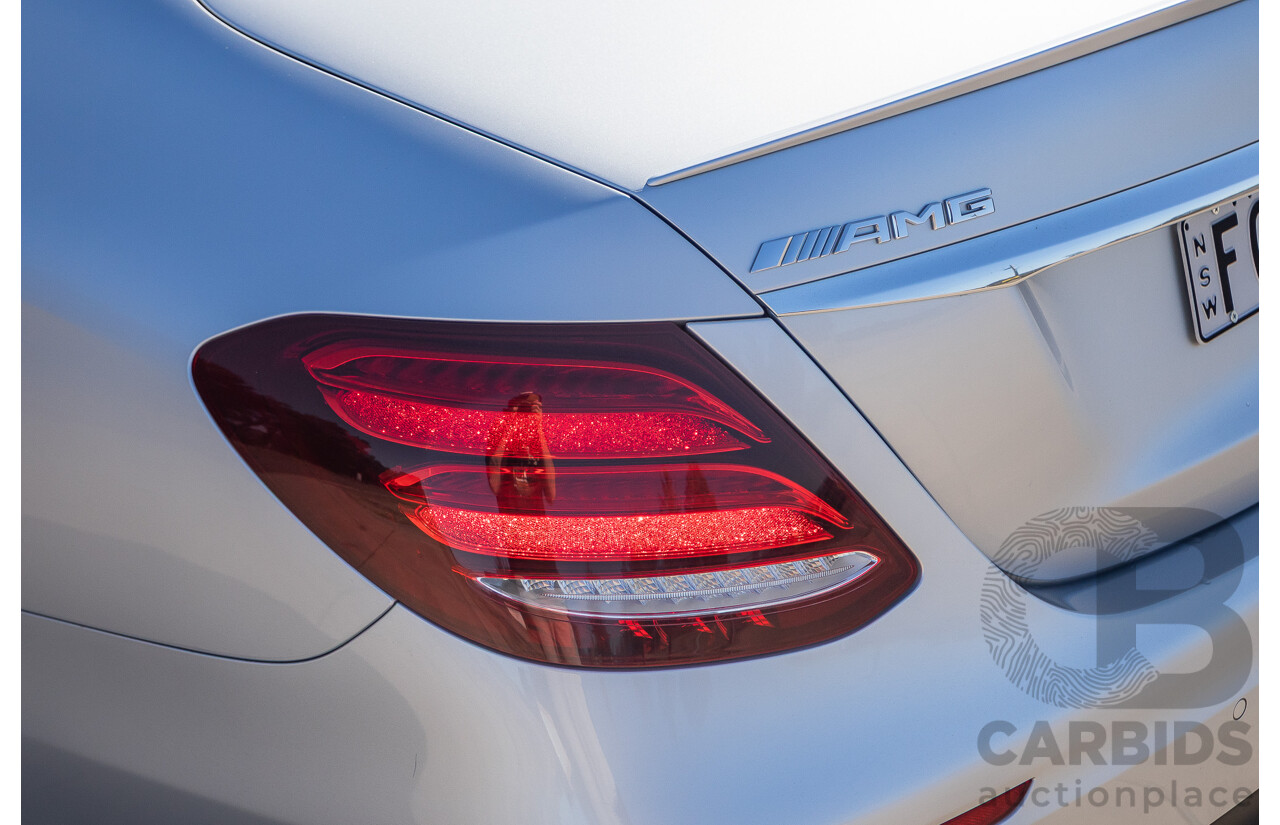 05/2017 Mercedes Benz E43 AMG 4Matic (AWD) MY17 W213 4d Sedan Iridium Silver Metallic Twin Turbo V6 3.0L