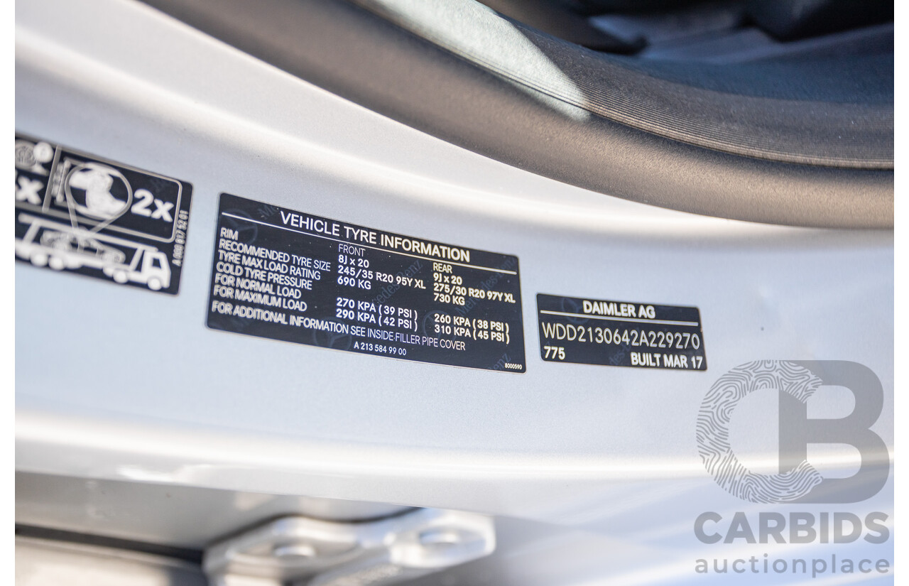 05/2017 Mercedes Benz E43 AMG 4Matic (AWD) MY17 W213 4d Sedan Iridium Silver Metallic Twin Turbo V6 3.0L