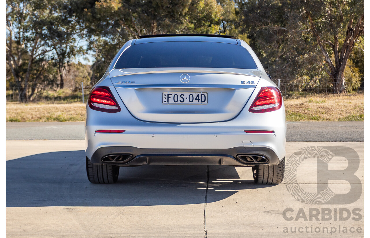 05/2017 Mercedes Benz E43 AMG 4Matic (AWD) MY17 W213 4d Sedan Iridium Silver Metallic Twin Turbo V6 3.0L