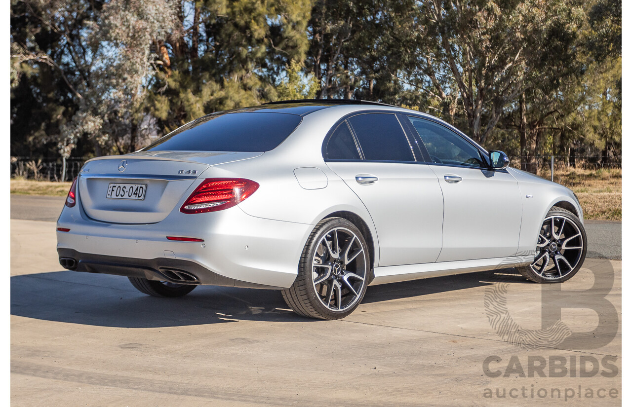 05/2017 Mercedes Benz E43 AMG 4Matic (AWD) MY17 W213 4d Sedan Iridium Silver Metallic Twin Turbo V6 3.0L