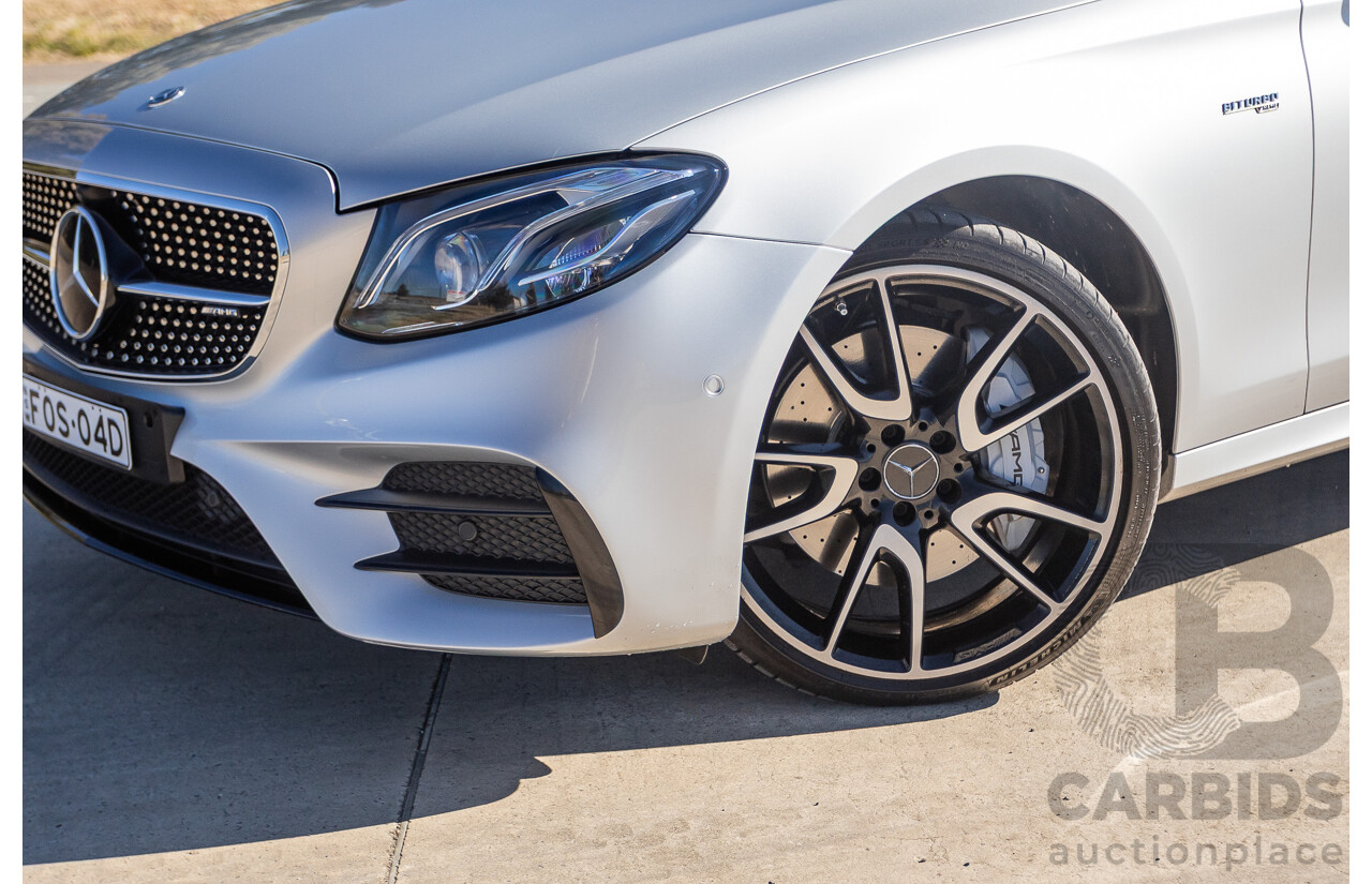 05/2017 Mercedes Benz E43 AMG 4Matic (AWD) MY17 W213 4d Sedan Iridium Silver Metallic Twin Turbo V6 3.0L
