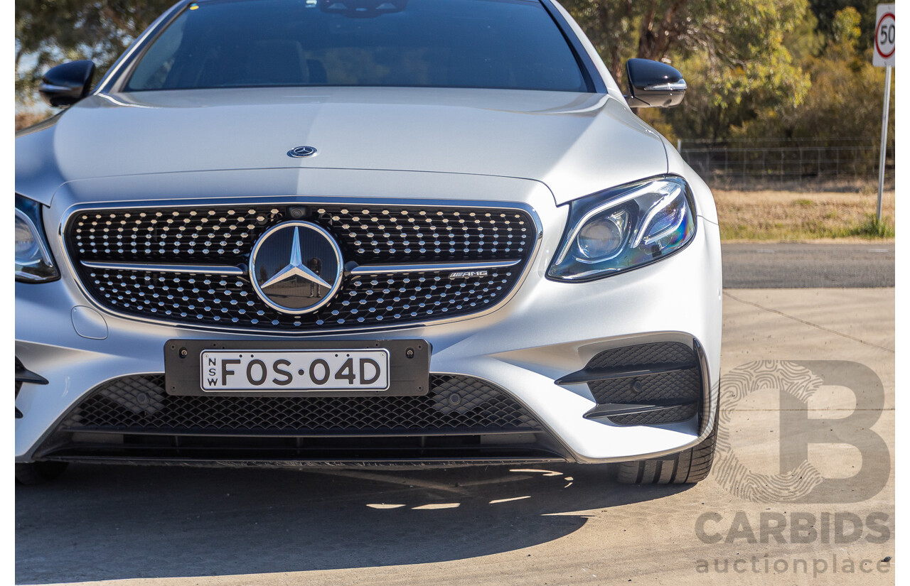 05/2017 Mercedes Benz E43 AMG 4Matic (AWD) MY17 W213 4d Sedan Iridium Silver Metallic Twin Turbo V6 3.0L