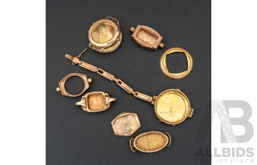 9ct SCRAP Gold - Hallmarked Watch Casings and Parts, 20.45 Grams