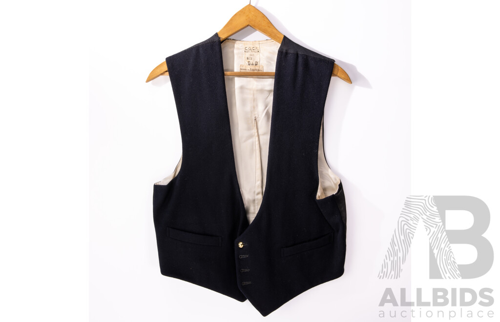 Vintage Australian & British Army Dress Uniform with Jacket with Two Bath Stars to Epaulets,Two Sets Dress Trousers, Hat