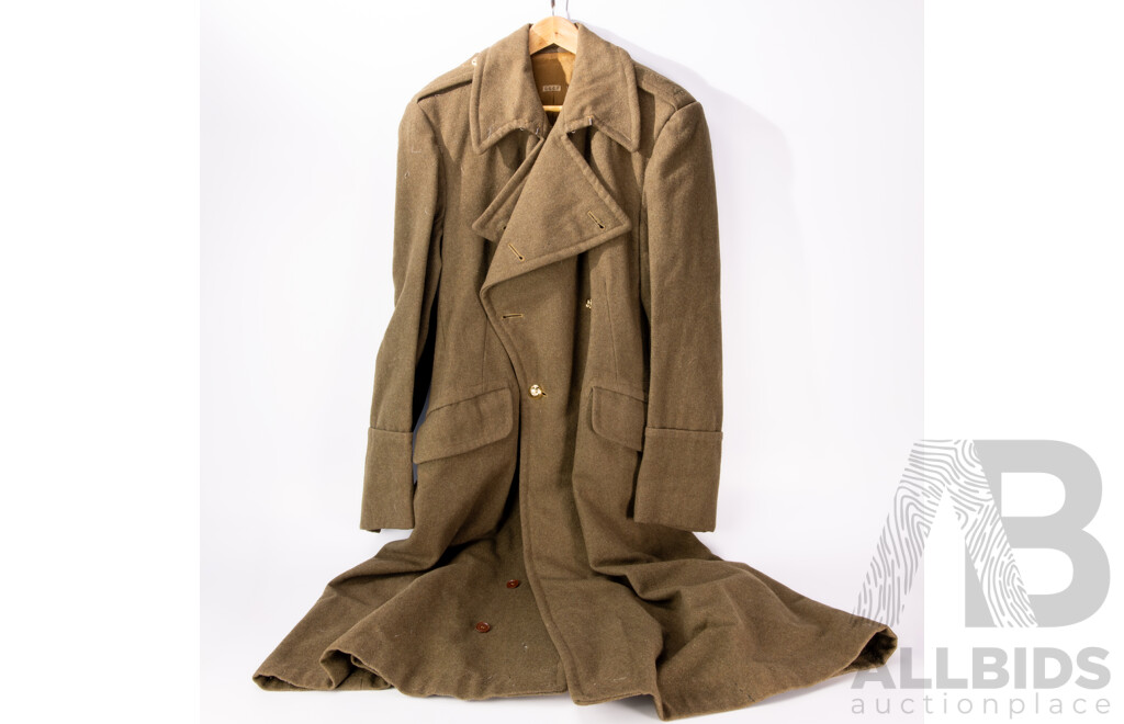 Vintage Australian & British Army Uniform with Two Jackets Each with Two Bath Stars to Epaulets,Two Sets Dress Trousers, Hat, Great Coat and More