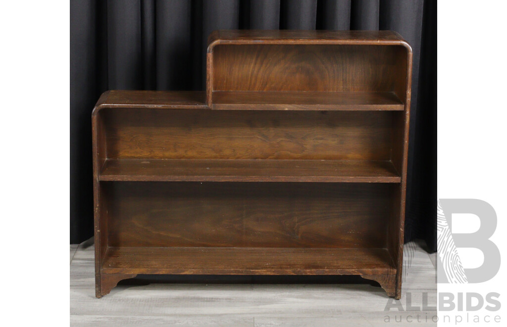 Art Deco Oak Step Side Bookcase
