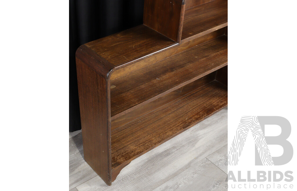 Art Deco Oak Step Side Bookcase