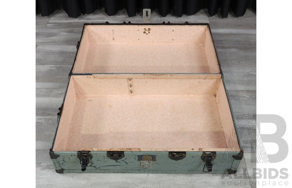 Vintage Metal Travel Trunk