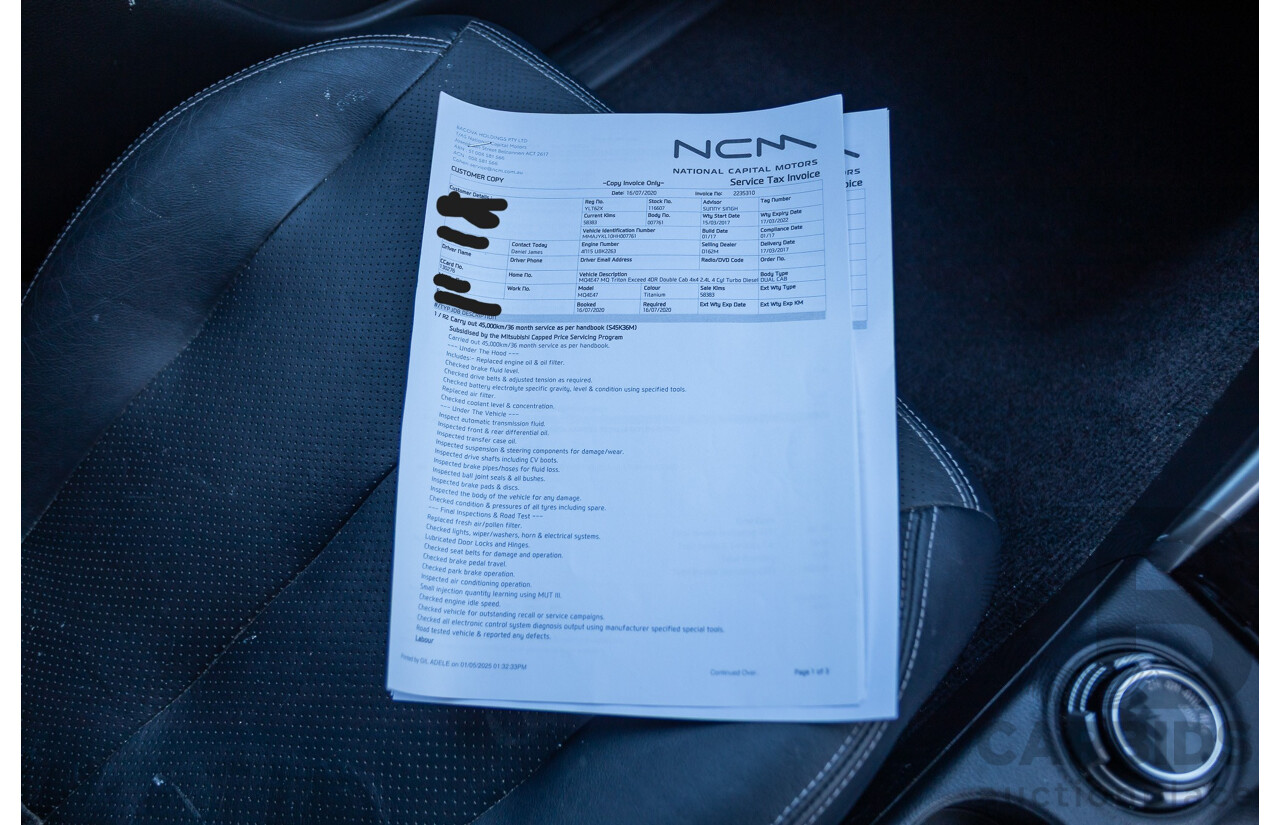 1/2017 Mitsubishi Triton Exceed (4x4) MQ MY17 Dual Cab Utility Titanium Grey Metallic Turbo Diesel 2.4L