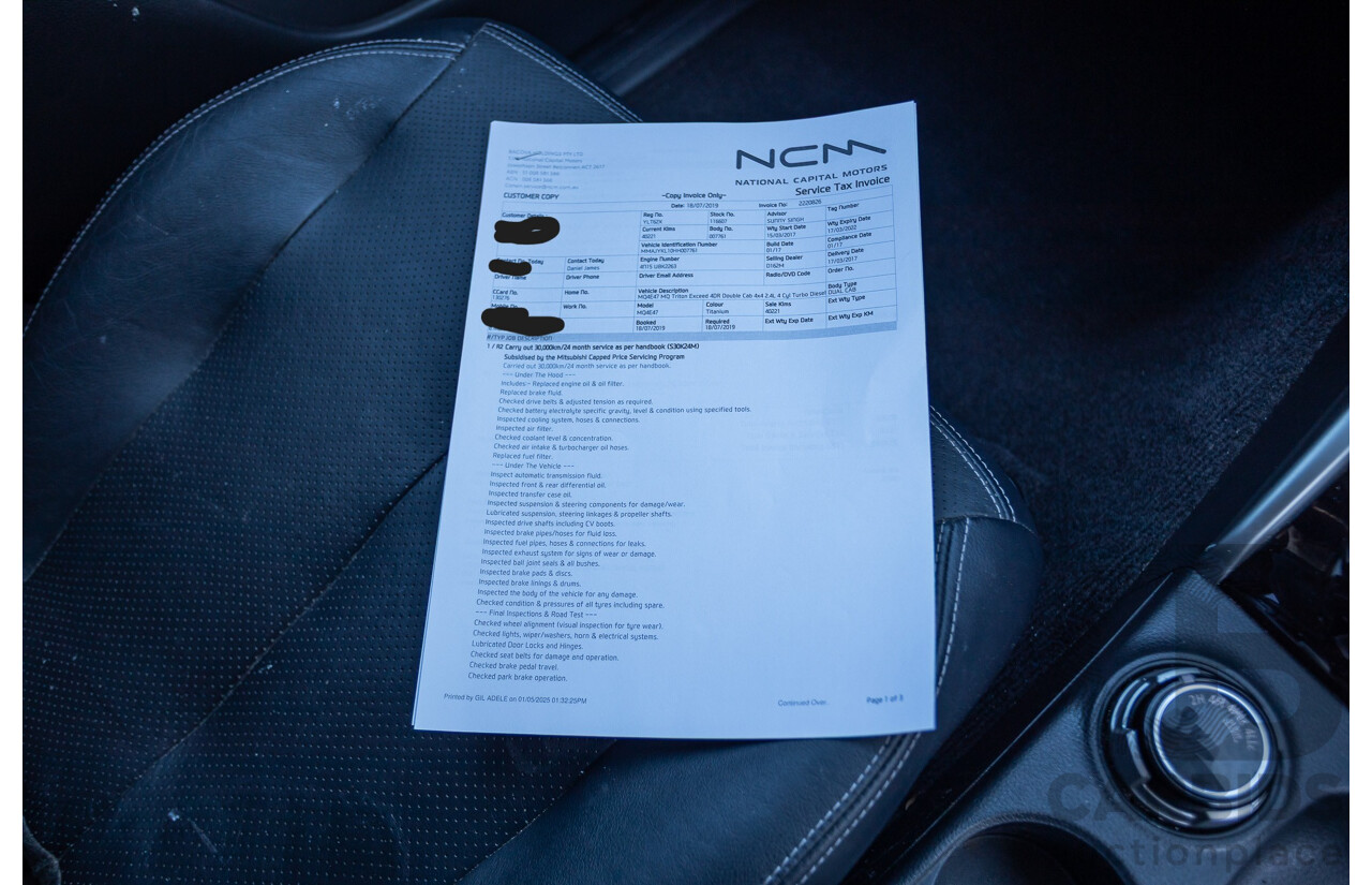 1/2017 Mitsubishi Triton Exceed (4x4) MQ MY17 Dual Cab Utility Titanium Grey Metallic Turbo Diesel 2.4L