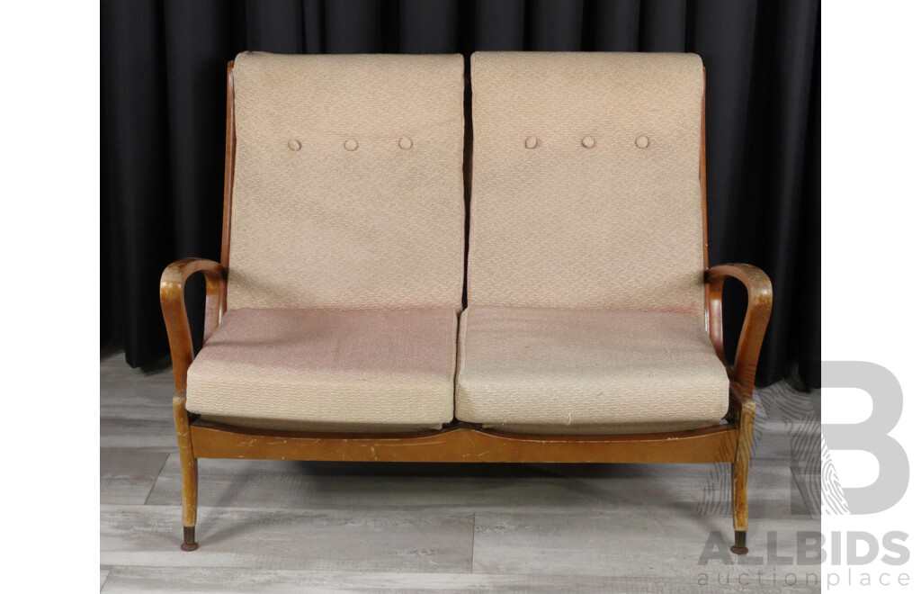 Vintage Timber Framed Two Seater Settee