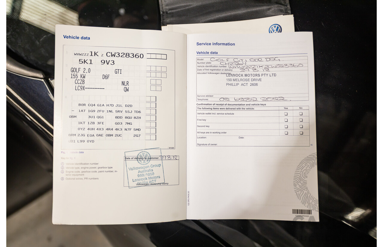 6/2012 Volkswagen Golf GTi 1K MY12 5d Hatchback Deep Black Pearl Turbo 2.0L