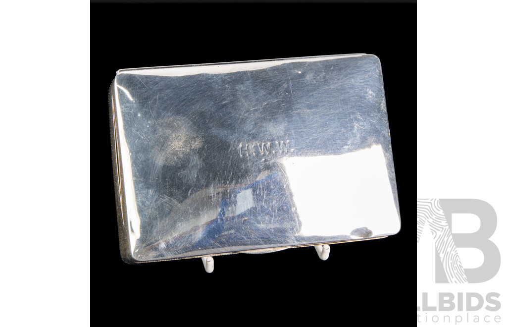 Vintage English Sterling Silver Lidded Cigarette Box with Cedar Lining
