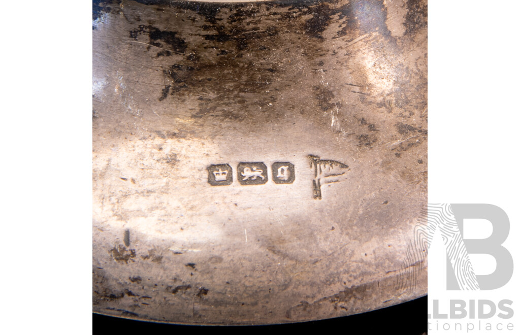 Pair Vintage Sterling Silver .950 Salt Shakers, Sterling Silver Vase, Birmingham 1907, Small Glass Vase with Sterling Silver Base