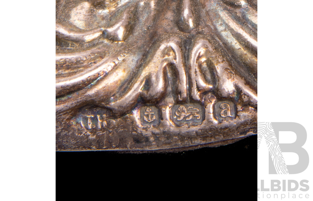 Collection Antique Sterling Silver Vanity Items Comprising Two Hand Mirrors & Two Hairbrush Backs, Hallmarked