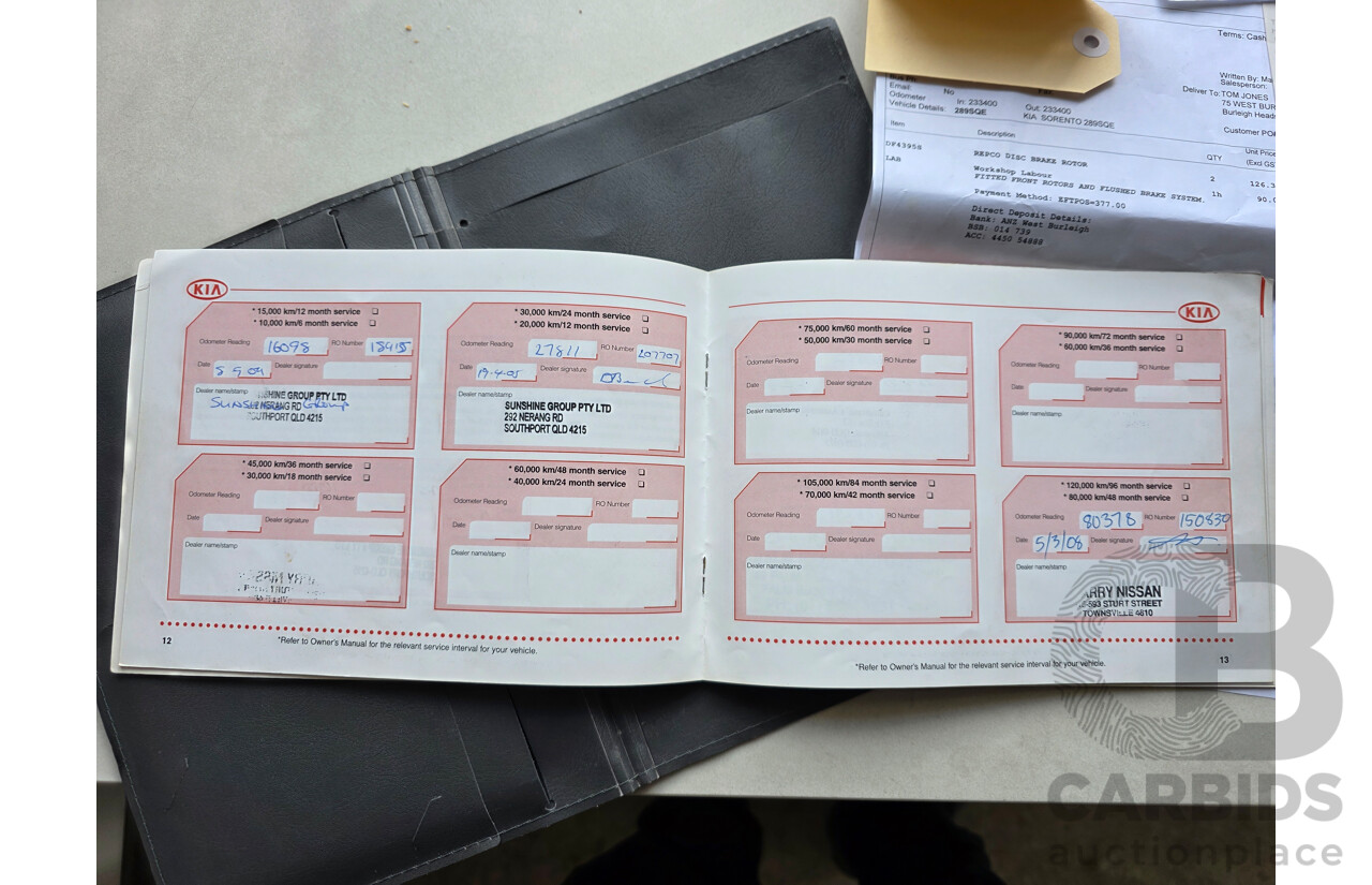 9/2003 Kia Sorento  BL 4d Wagon White 3.5L