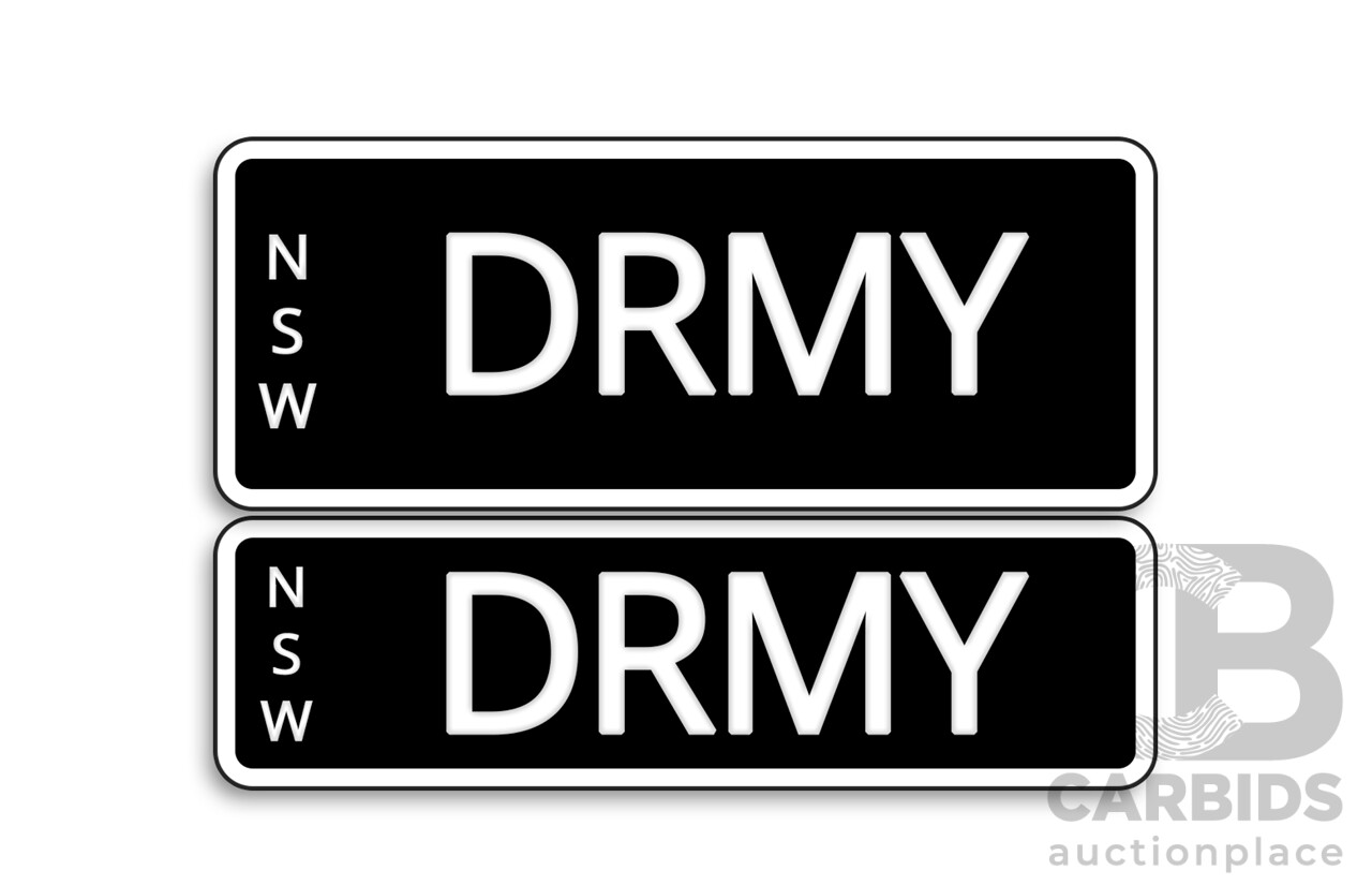 4 Character NSW Number Plate - DRMY