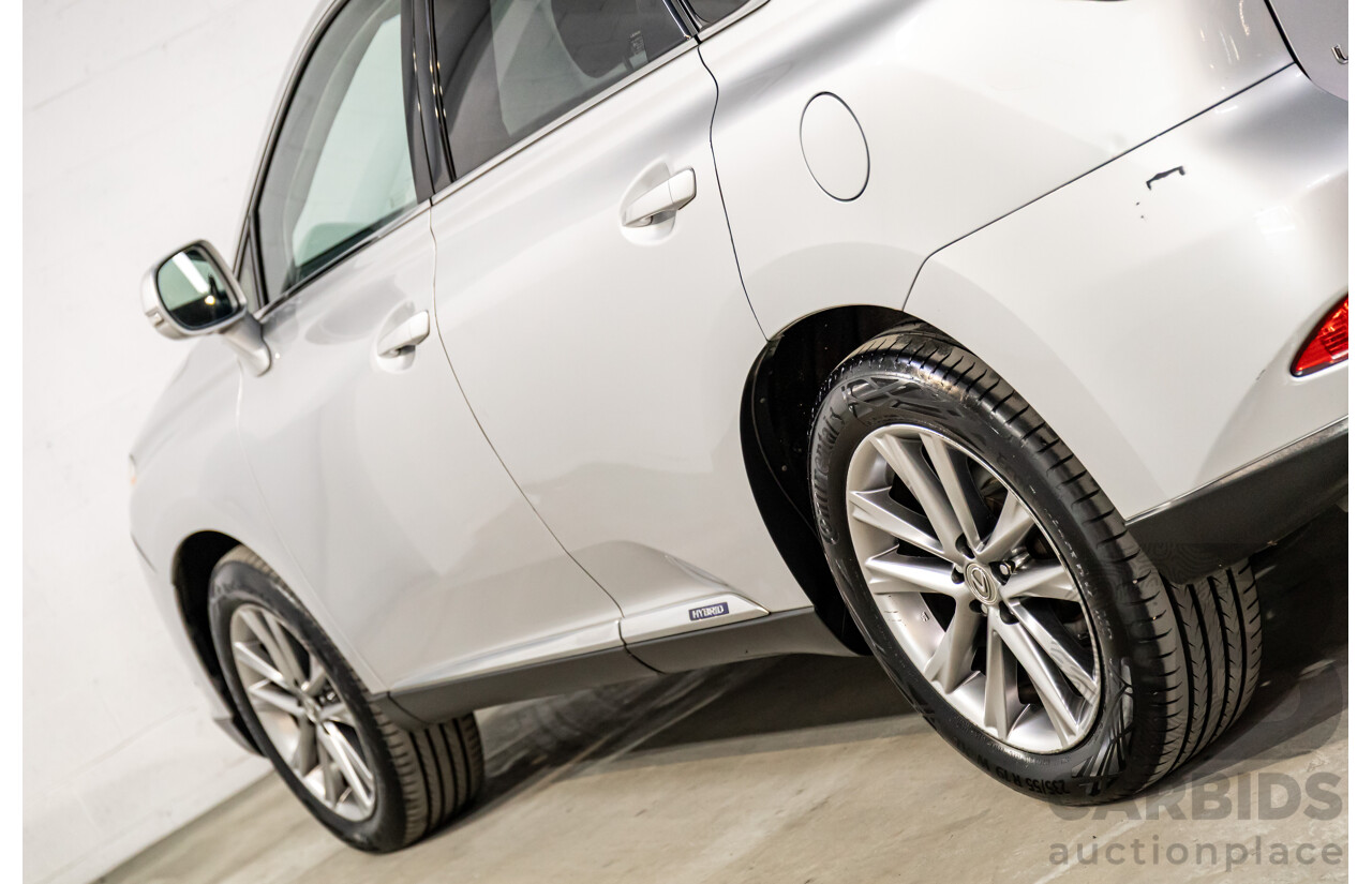 1/2014 Lexus RX450h Sports Luxury GYL15R MY12 4d Wagon Premium Silver Metallic 3.5L - 123kW Hybrid