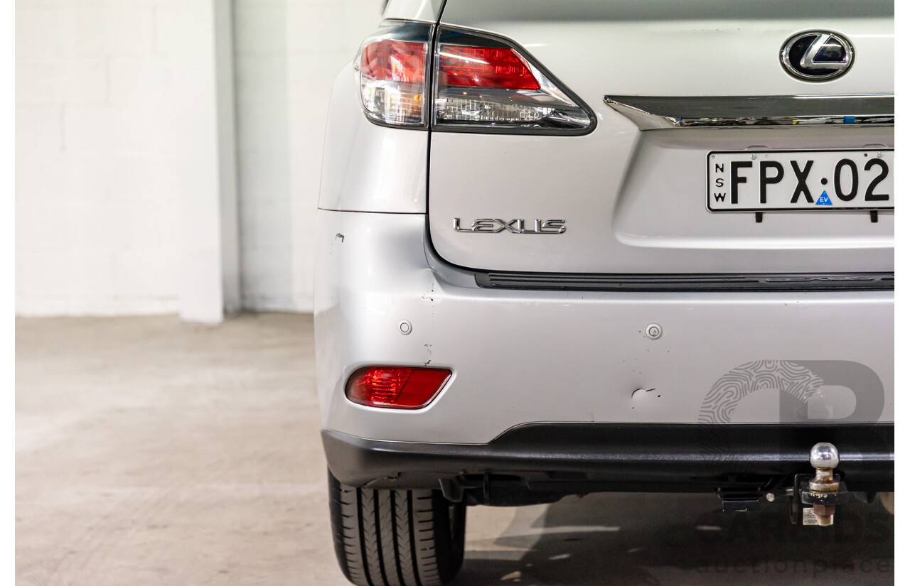 1/2014 Lexus RX450h Sports Luxury GYL15R MY12 4d Wagon Premium Silver Metallic 3.5L - 123kW Hybrid