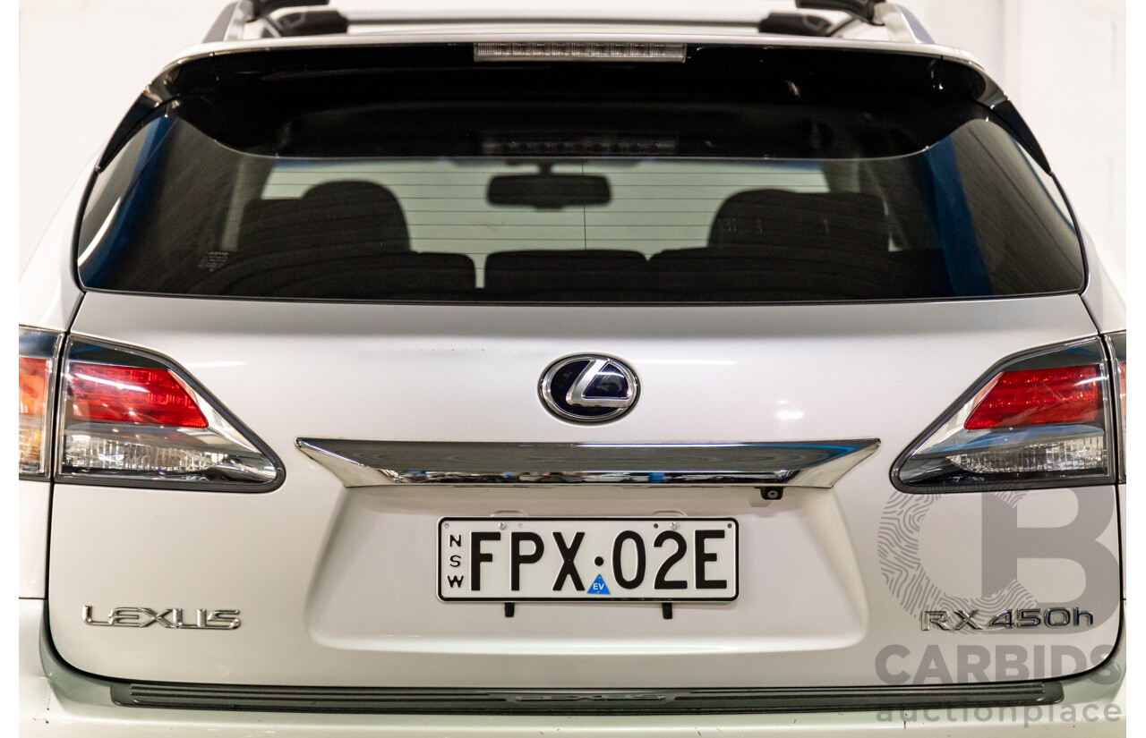 1/2014 Lexus RX450h Sports Luxury GYL15R MY12 4d Wagon Premium Silver Metallic 3.5L - 123kW Hybrid