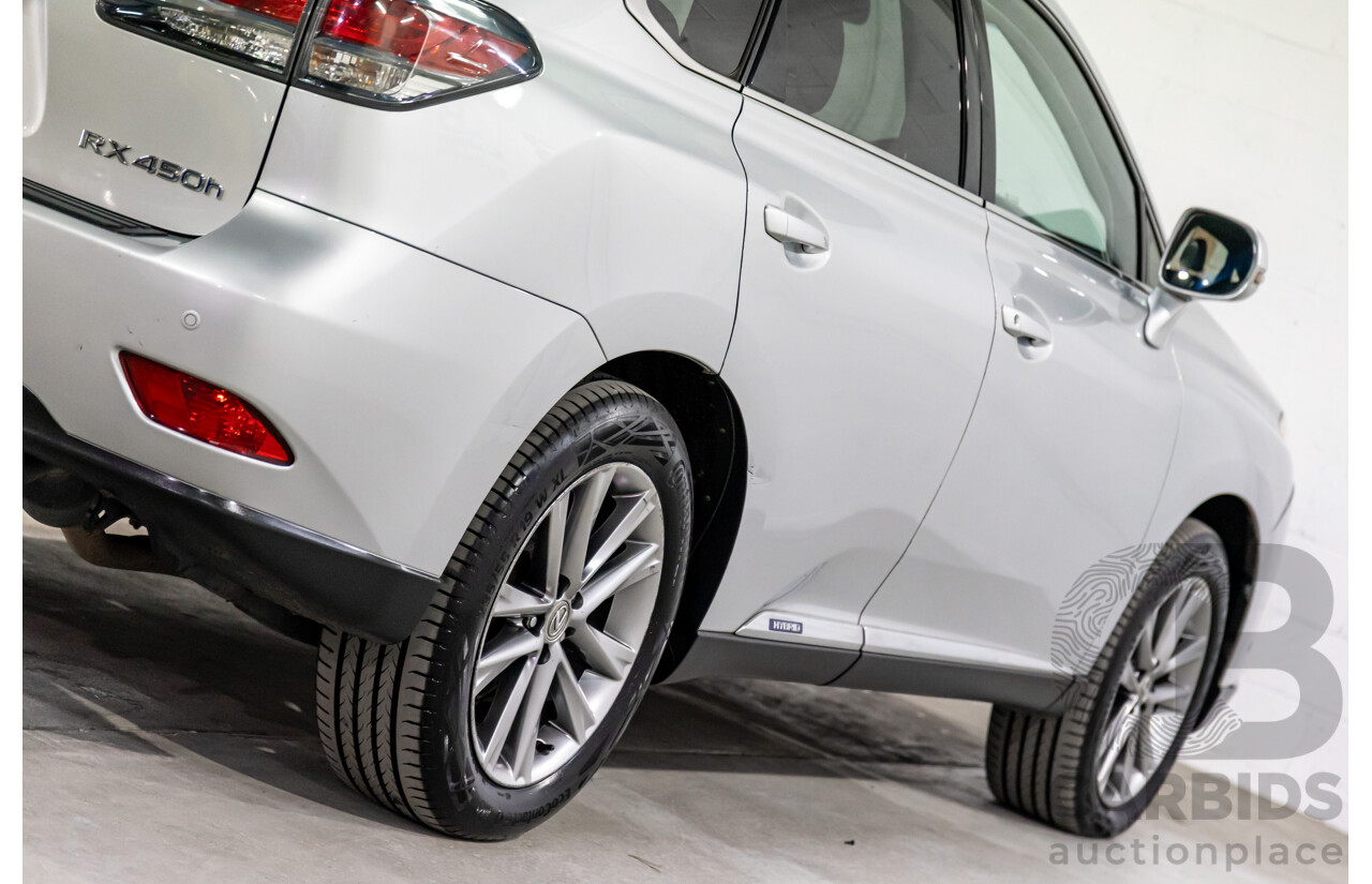 1/2014 Lexus RX450h Sports Luxury GYL15R MY12 4d Wagon Premium Silver Metallic 3.5L - 123kW Hybrid